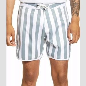 Goodlife Striped Scallop Swim Trunks